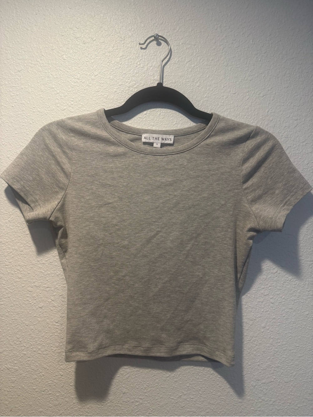 All The Ways Heather Gray Cropped Tee